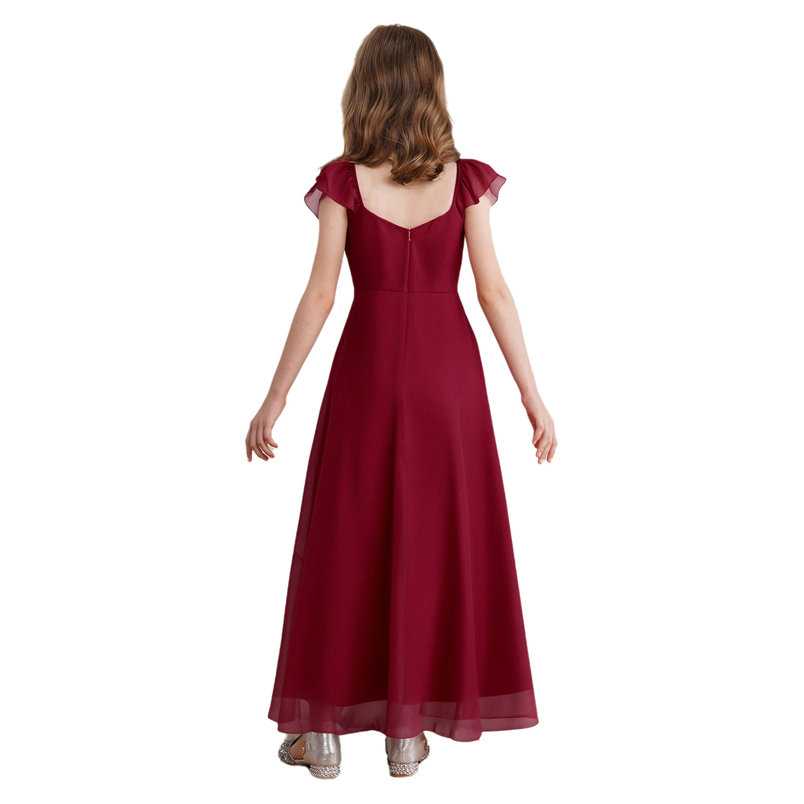 Girls Ruffle Sleeve Chiffon A  - Women'S Formal Wear For Girls review and price