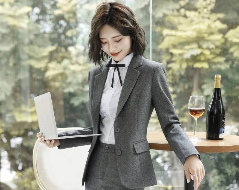 Novelty Gray Formal Blazers an - Formal Winter Wear Women Jacket review and price