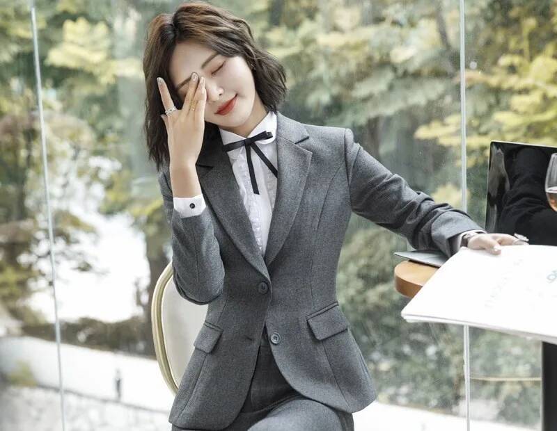 Novelty Gray Formal Blazers an - Formal Winter Wear Women Jacket review and price
