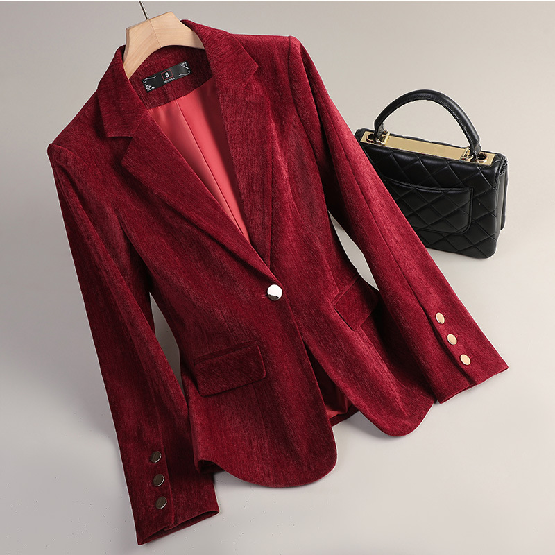Yellow Gold Velvet Blazer Wome - Formal Winter Wear Women Jacket review and price