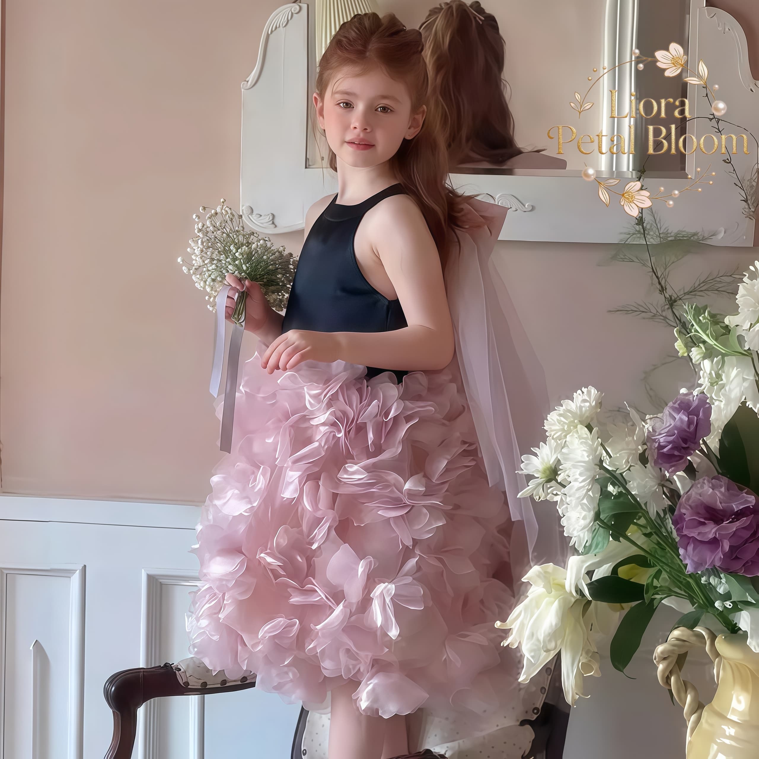 Girls' Black Floral Tulle Dres - Women'S Formal Wear For Girls review and price